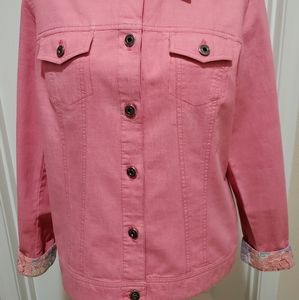 JONES WEAR SPORT pink vintage jean jacket--EUC